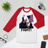Fight! DJT2024 3/4 sleeve raglan shirt