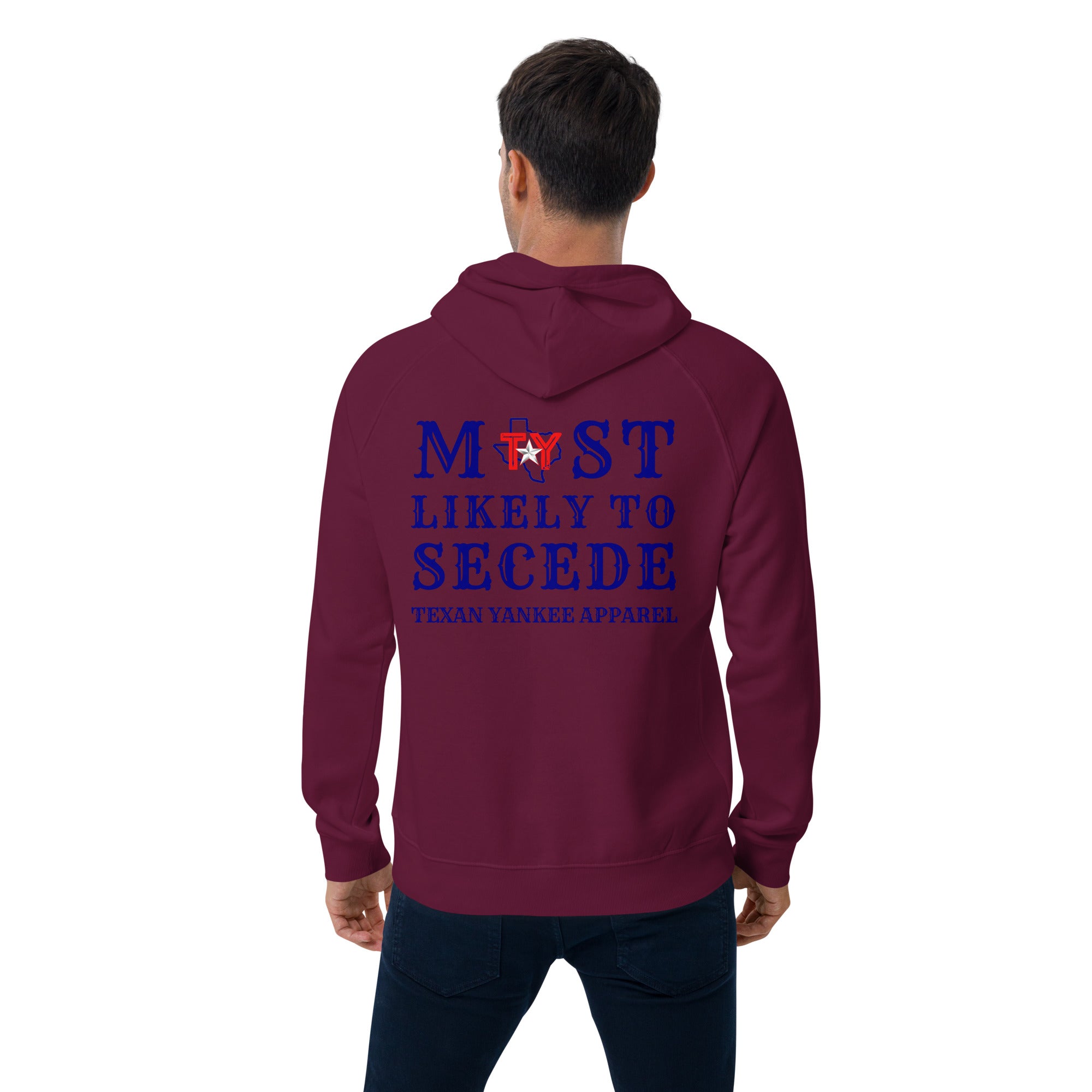 Most Likely to Secede Unisex eco raglan hoodie