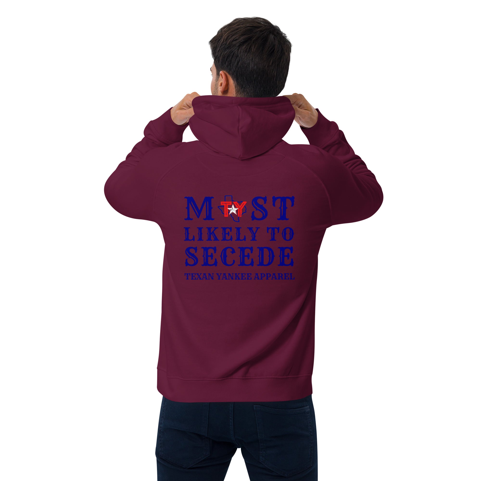 Most Likely to Secede Unisex eco raglan hoodie