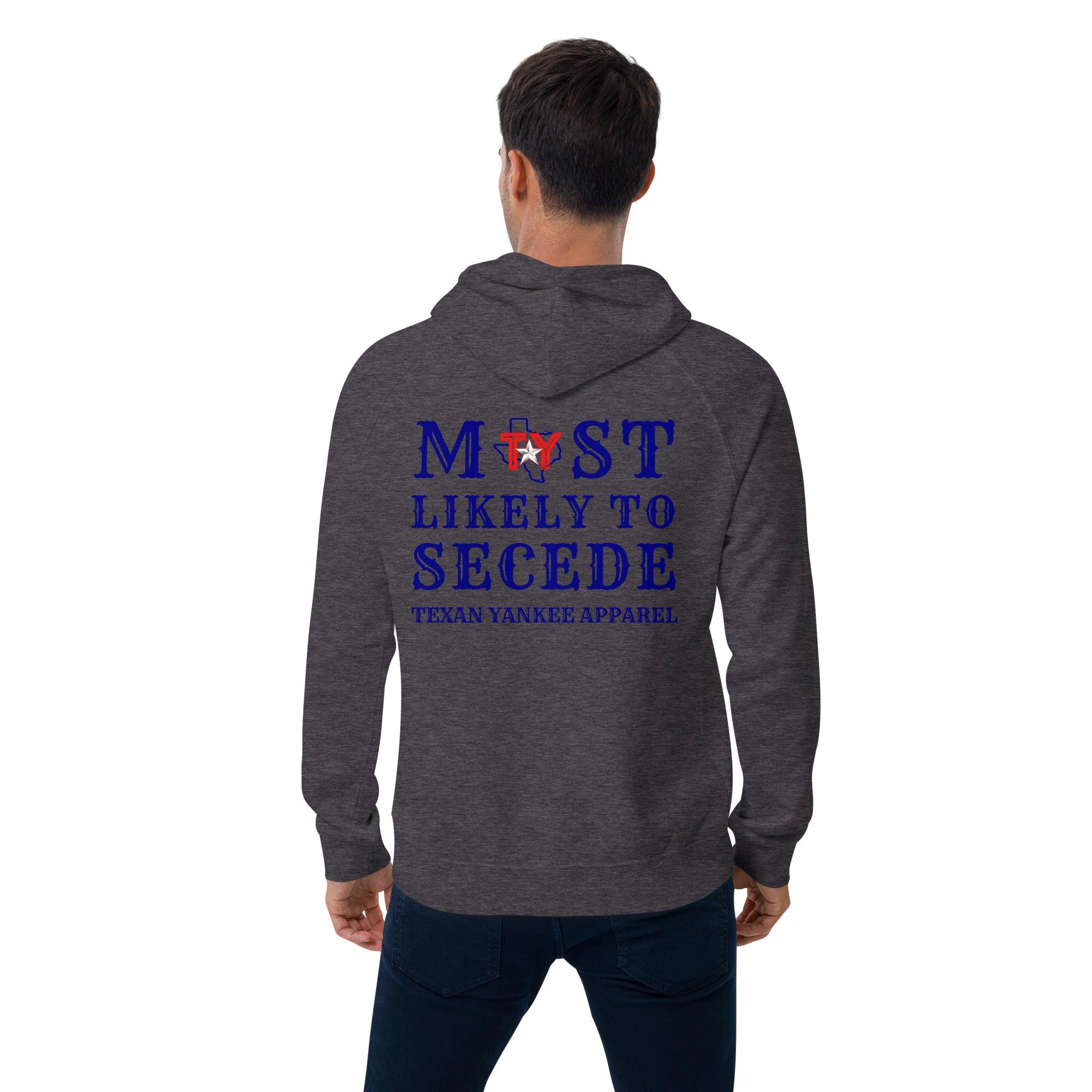 Most Likely to Secede Unisex eco raglan hoodie
