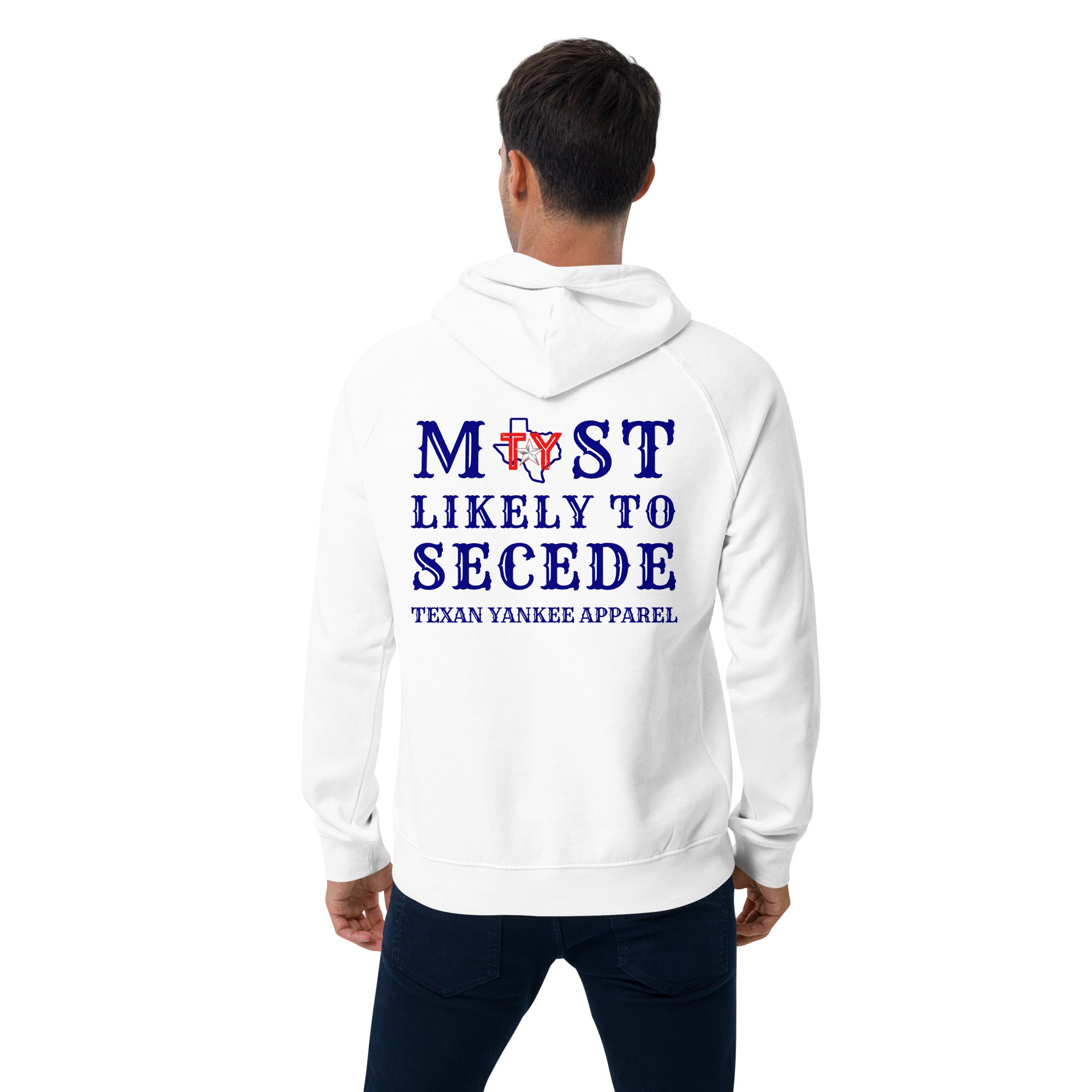Most Likely to Secede Unisex eco raglan hoodie