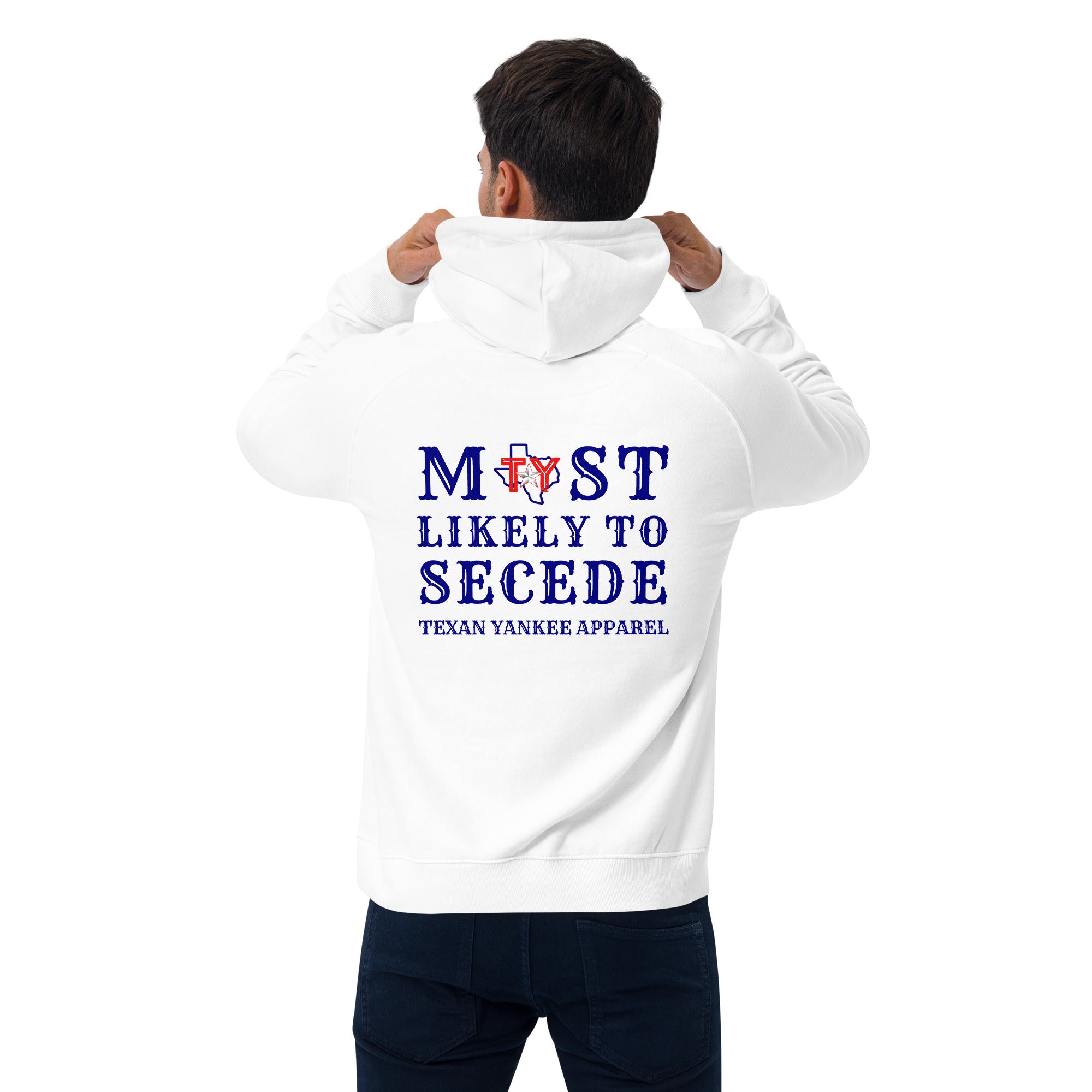 Most Likely to Secede Unisex eco raglan hoodie