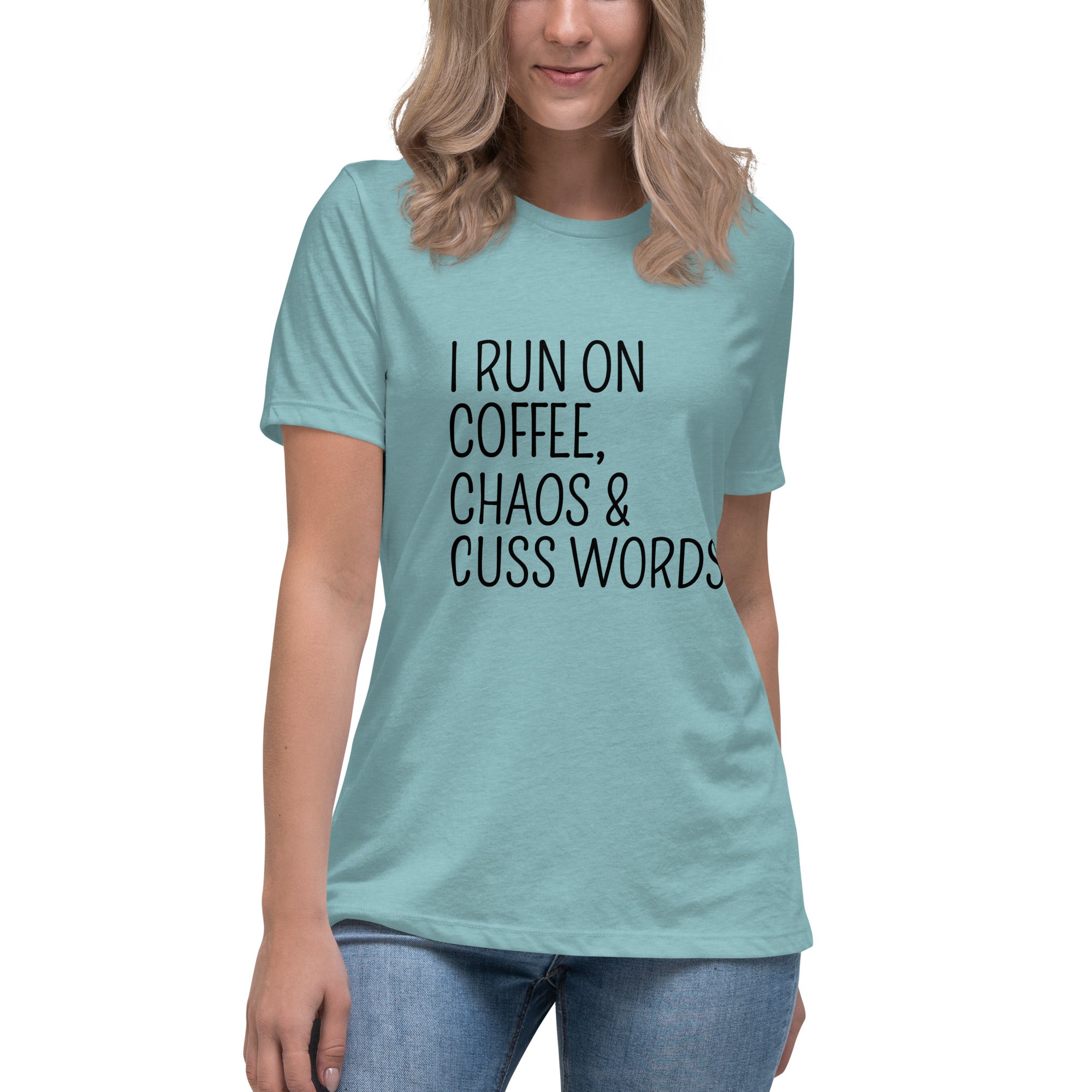 Coffee, Chaos, Cuss words Women's Relaxed T-Shirt
