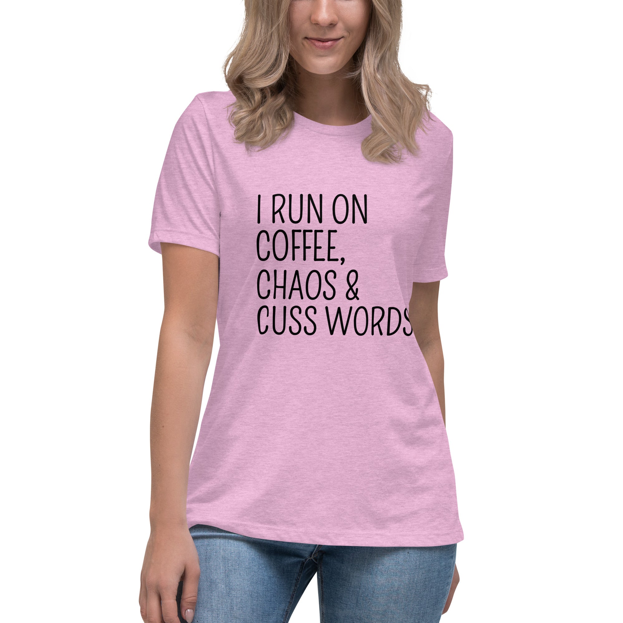Coffee, Chaos, Cuss words Women's Relaxed T-Shirt